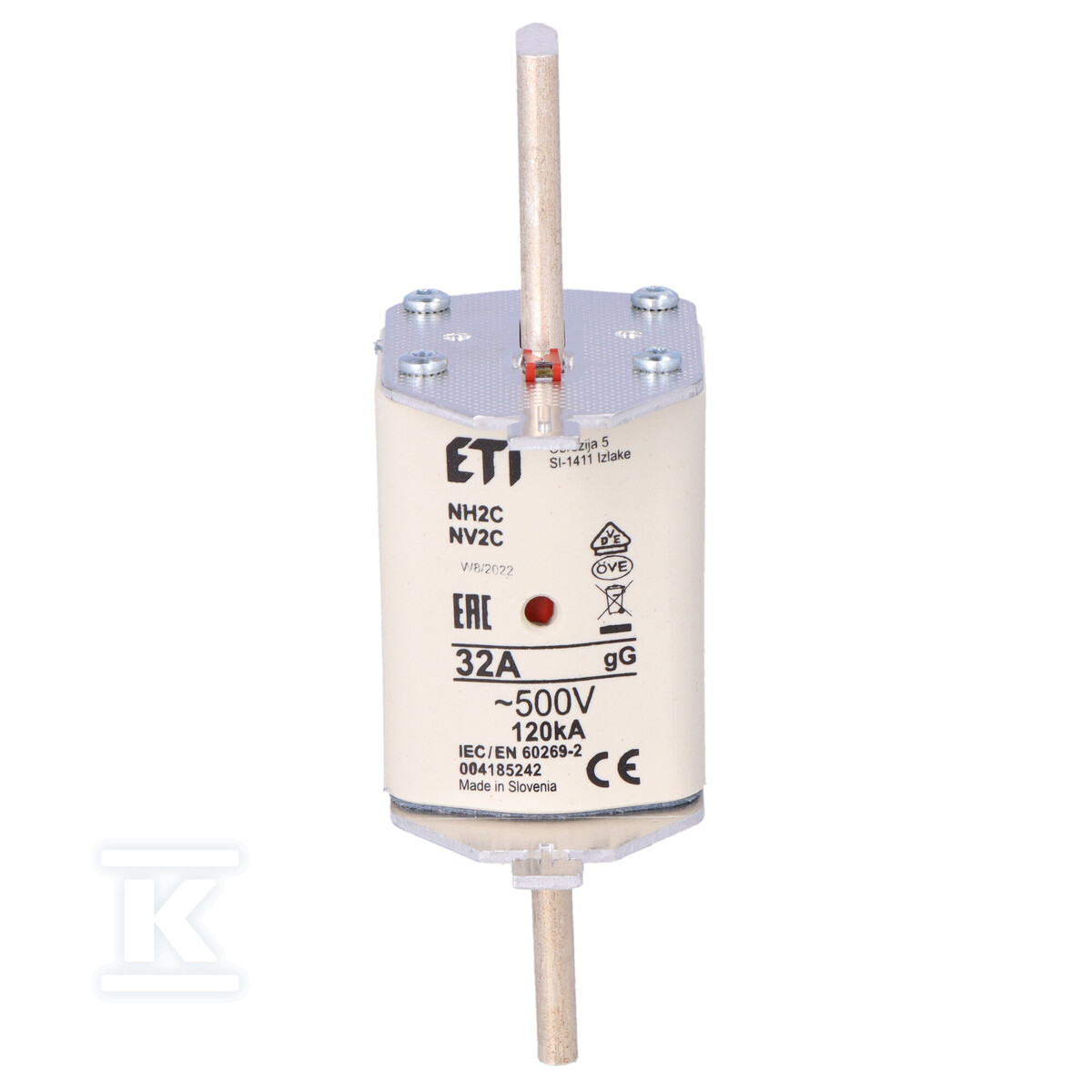 Wkładka bezpiecznikowa - NH2C gG 32A/500V - zwłoczna 004185242 - obrazek 3