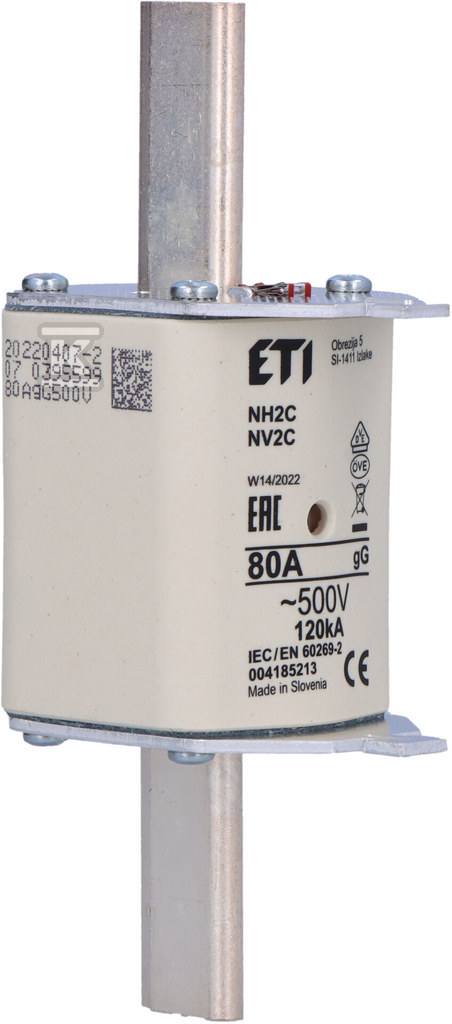 Wkładka bezpiecznikowa - NH2C gG 80A/500V - zwłoczna 004185213 - obrazek 2