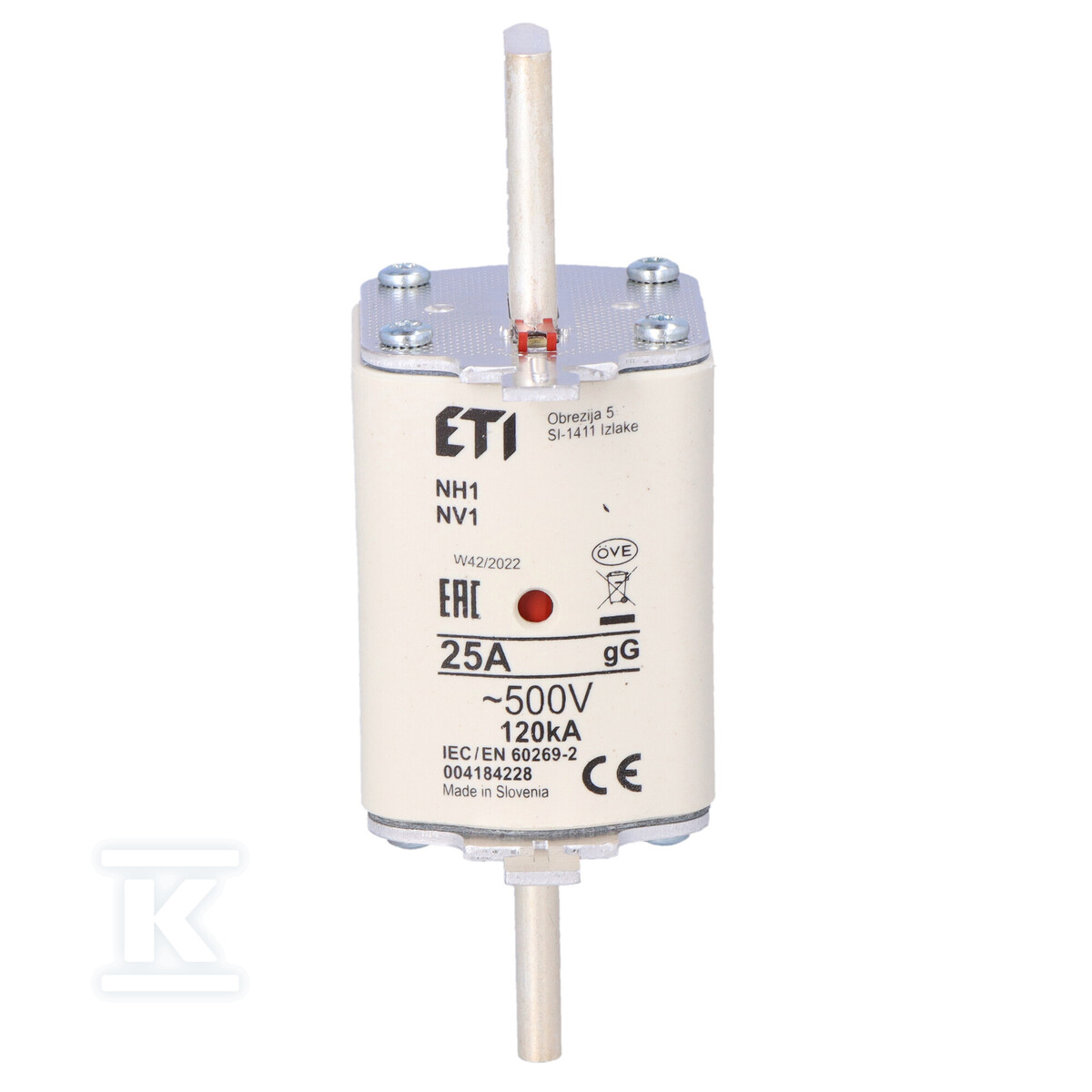 Wkładka bezpiecznikowa - NH1 gG 25A/500V - zwłoczna 004184228 - obrazek 3