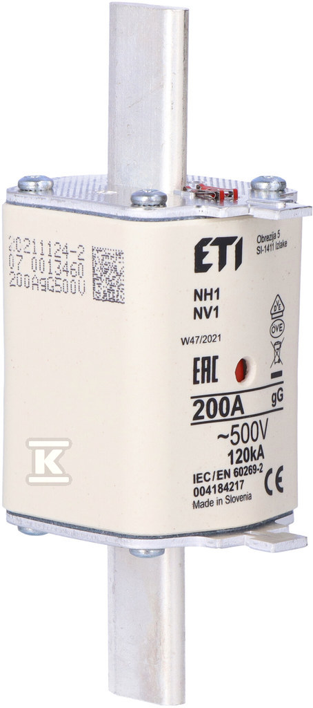 Wkładka bezpiecznikowa - NH1 gG 200A/500V - zwłoczna 004184217 - obrazek 2