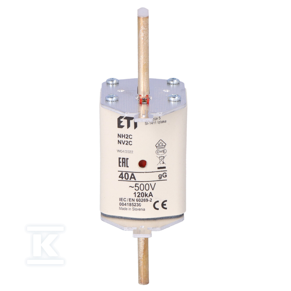Wkładka bezpiecznikowa - NH2C gG 40A/500V - zwłoczna 004185230 - obrazek 3