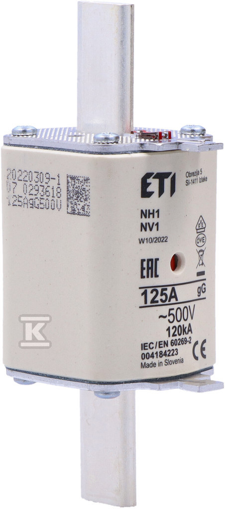Wkładka bezpiecznikowa - NH1 gG 125A/500V - zwłoczna 004184223 - obrazek 2