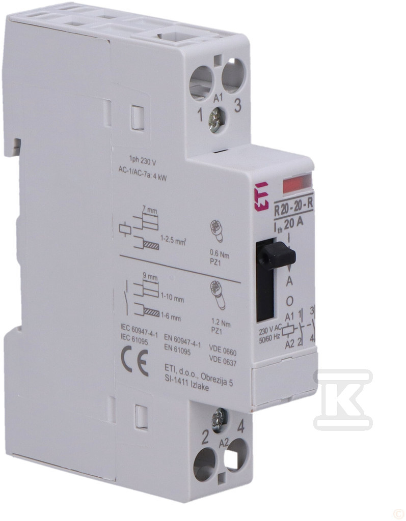 Stycznik modułowy R 20-20-R-230V AC 002464040 - obrazek 2