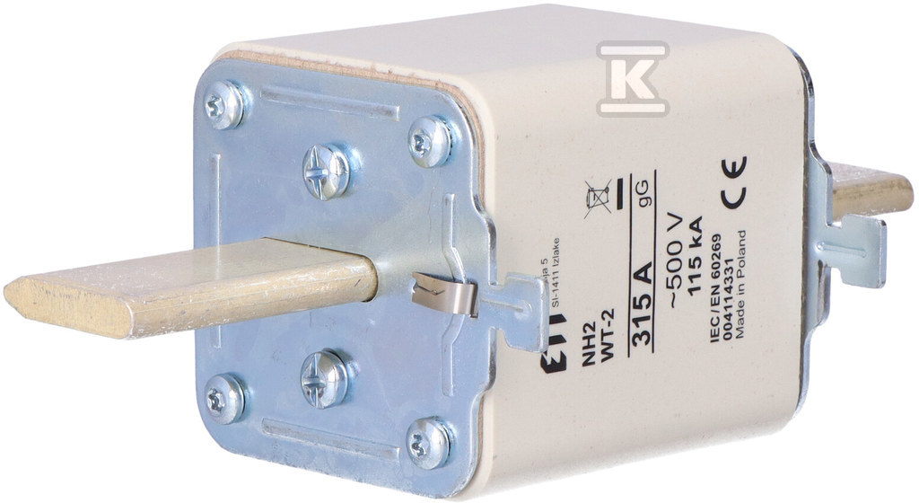 Wkładka topikowa przemysłowa zwłoczna NH2/WT-2 gG 315A/500V 004114331 - obrazek 2