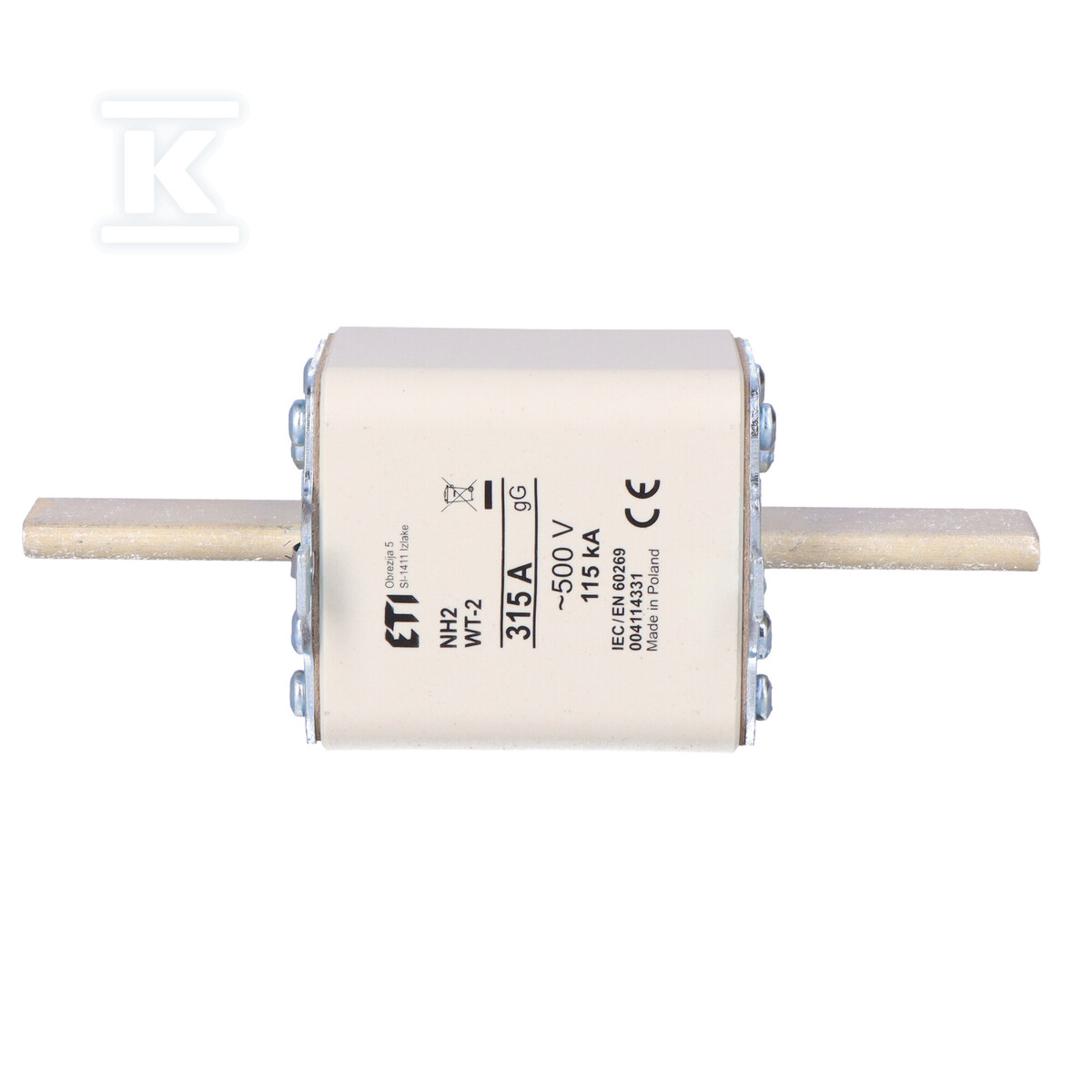 Wkładka topikowa przemysłowa zwłoczna NH2/WT-2 gG 315A/500V 004114331 - obrazek 3