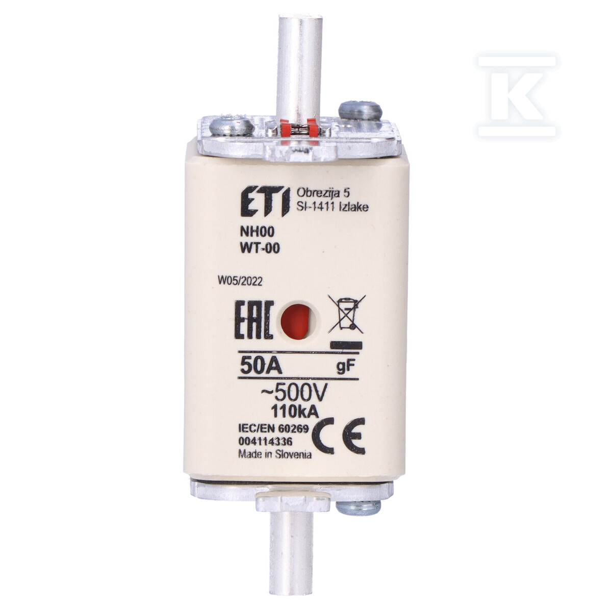 Wkładka bezpiecznikowa - NH00/WT-00 gF 50A/500V - szybka 004114336 - obrazek 3
