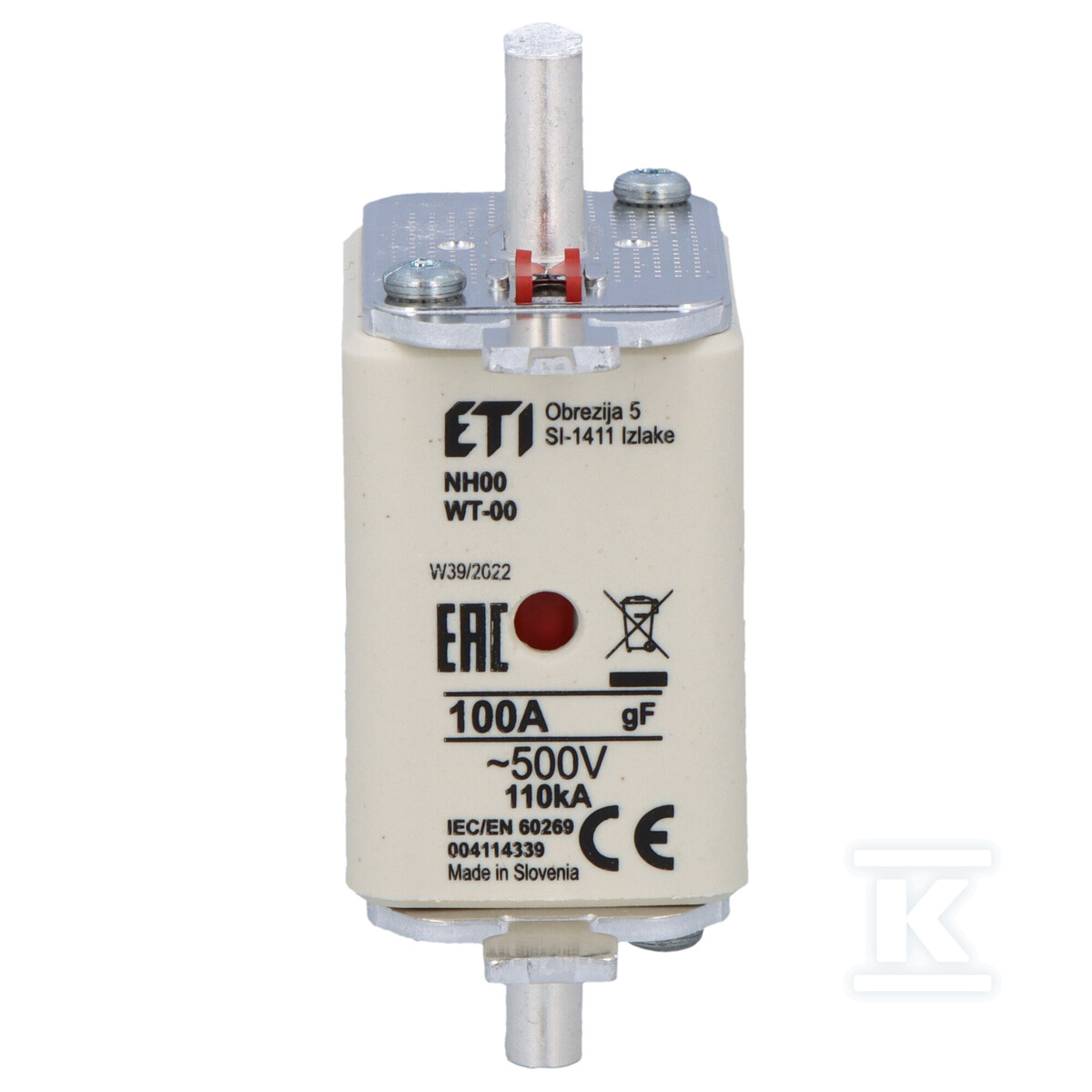 Wkładka bezpiecznikowa - NH00/WT-00 gF 100A/500V - szybka 004114339 - obrazek 3