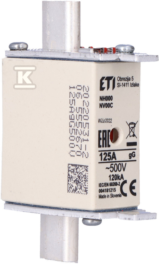 Wkładka bezpiecznikowa - NH000 gG 160A/400V - zwłoczna 004181216 - obrazek 2