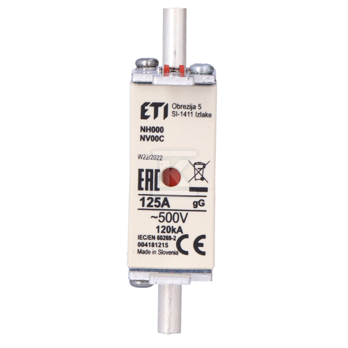 Wkładka bezpiecznikowa - NH000 gG 160A/400V - zwłoczna 004181216 - obrazek 3