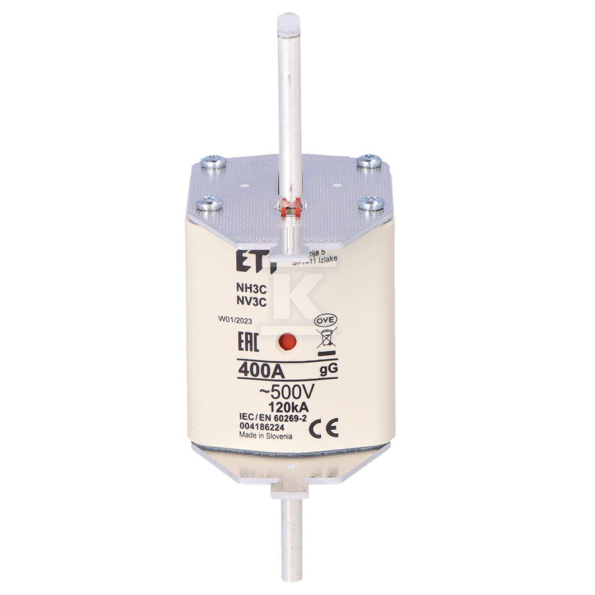 Wkładka bezpiecznikowa - NH3C gG 400A/500V - zwłoczna 004186224 - obrazek 3