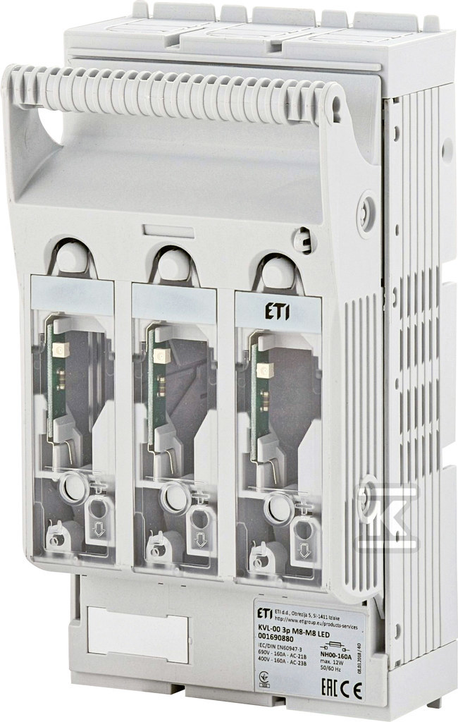 Rozłącznik bezpiecznikowy KVL-00 3P M8-M8 LED 001690880 - obrazek 1