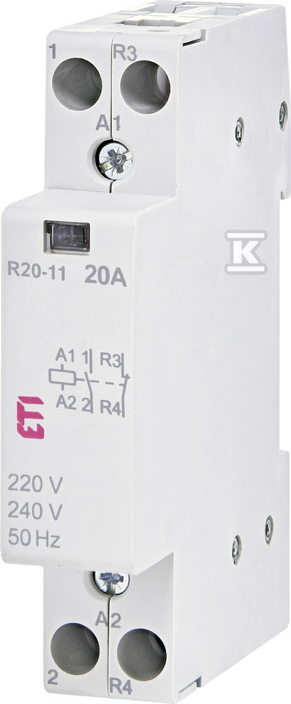 Stycznik modułowy 20A styk zwierny i rozwierny (1 moduł 2-biegunowy) R 20-11 230V 002461220