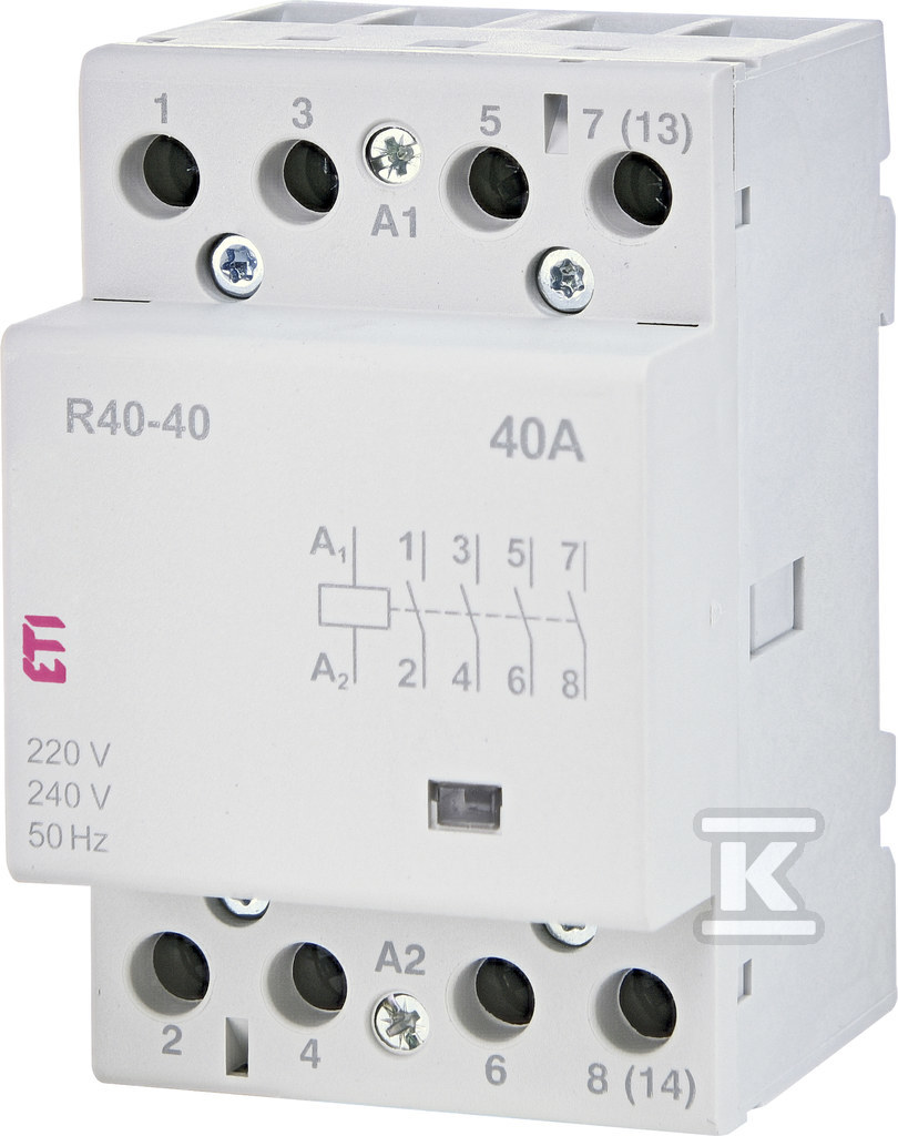 Stycznik modułowy 40A 4 styki zwierne (3 moduły 4biegunowy) R 40-40 230V 002463410 - obrazek 1