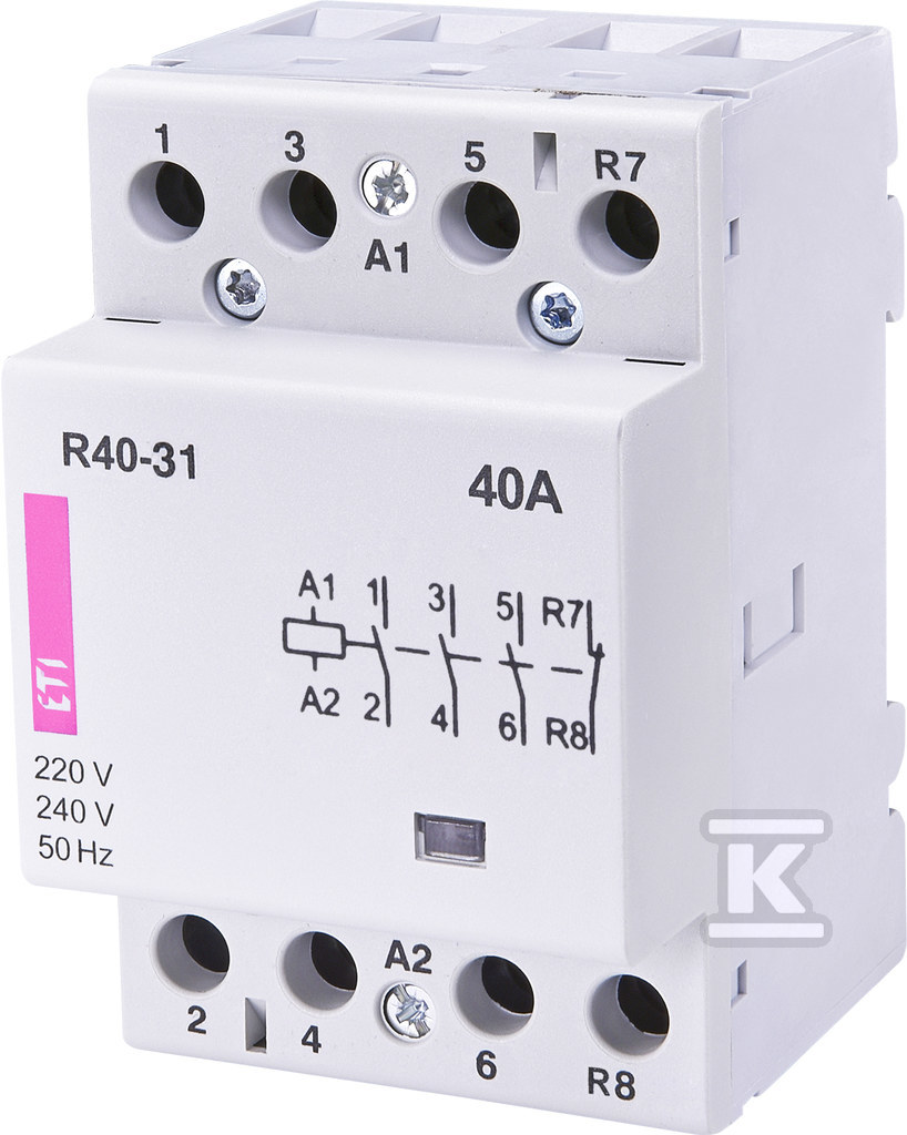 Stycznik modułowy 40A 3 styki zwierne i 1 rozwierny (3 mod. 4 bieg.) R 40-31 230V 002463420 - obrazek 1