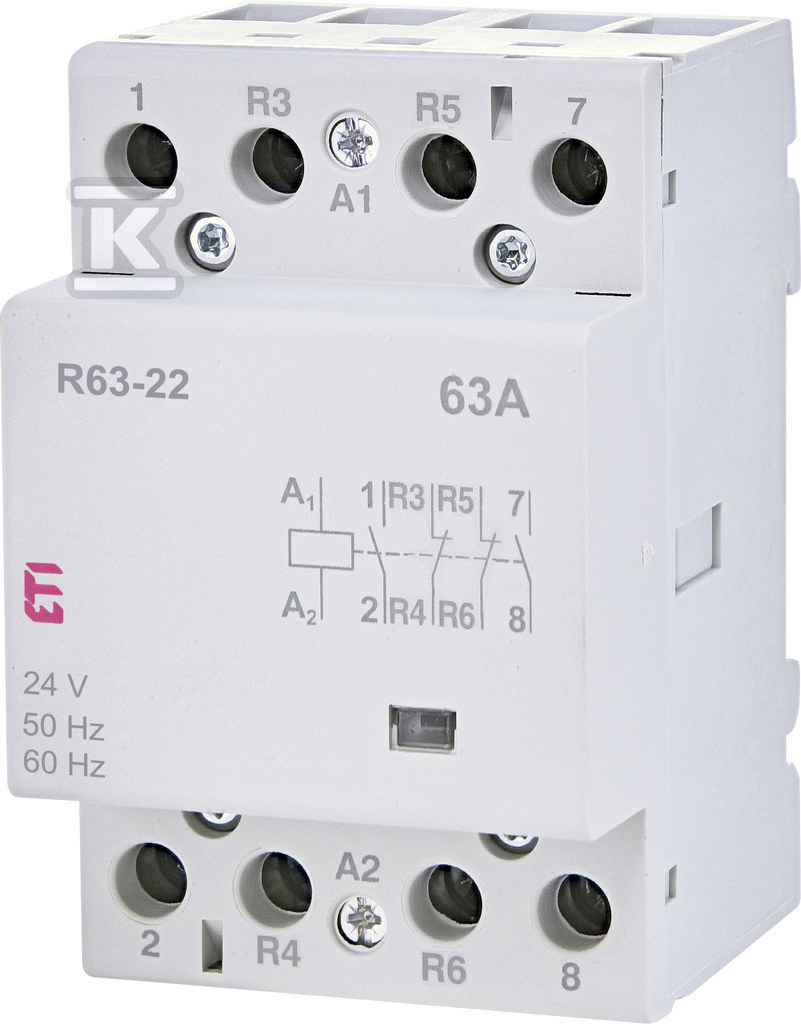 Stycznik modułowy 63A 2 styki zwierne i 2 rozwierne (3 mod. 4 bieg.) R 63-22 24V 002463471 - obrazek 1