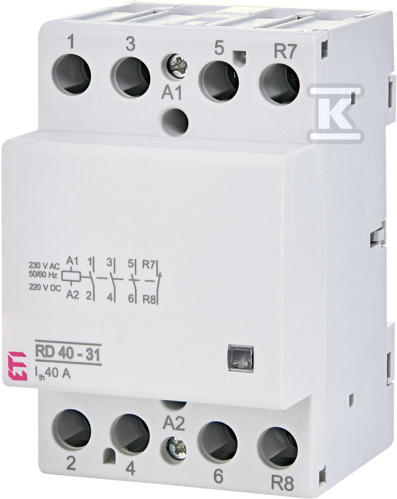 Stycznik modułowy 40A 3 styki zwierne i 1 rozwierny (3 mod. 4 bieg.) RD 40-31-230V AC/DC 002464020 - obrazek 1