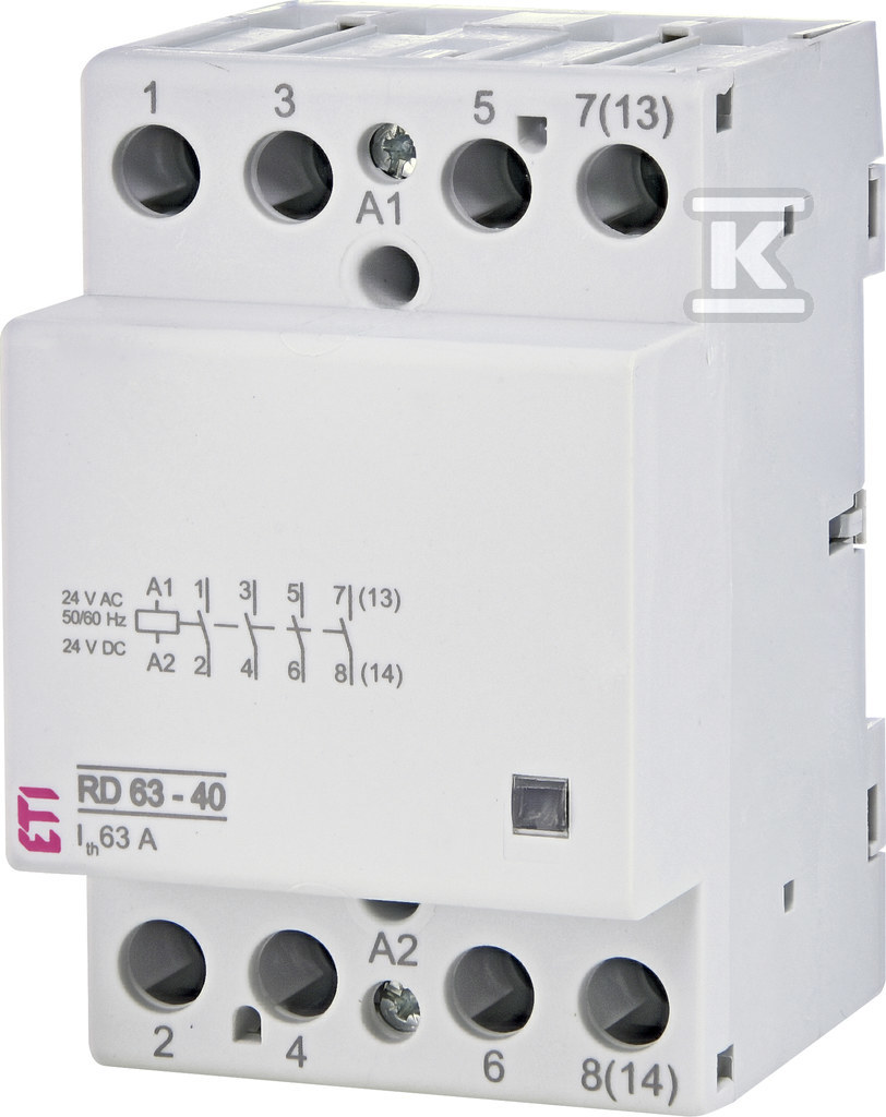 Stycznik modułowy 63A 4 styki zwierne (3 mod. 4 bieg.) RD 63-40-24V AC/DC 002464027 - obrazek 1