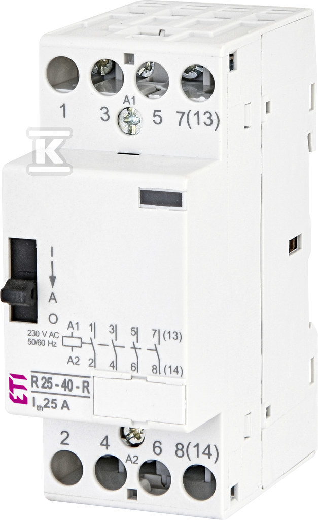 Stycznik modułowy ze sterowaniem ręcznym 25A 4 styki zwierne (2 mod. 4 bieg.) R 25-40-R-230V AC 002464052 - obrazek 1