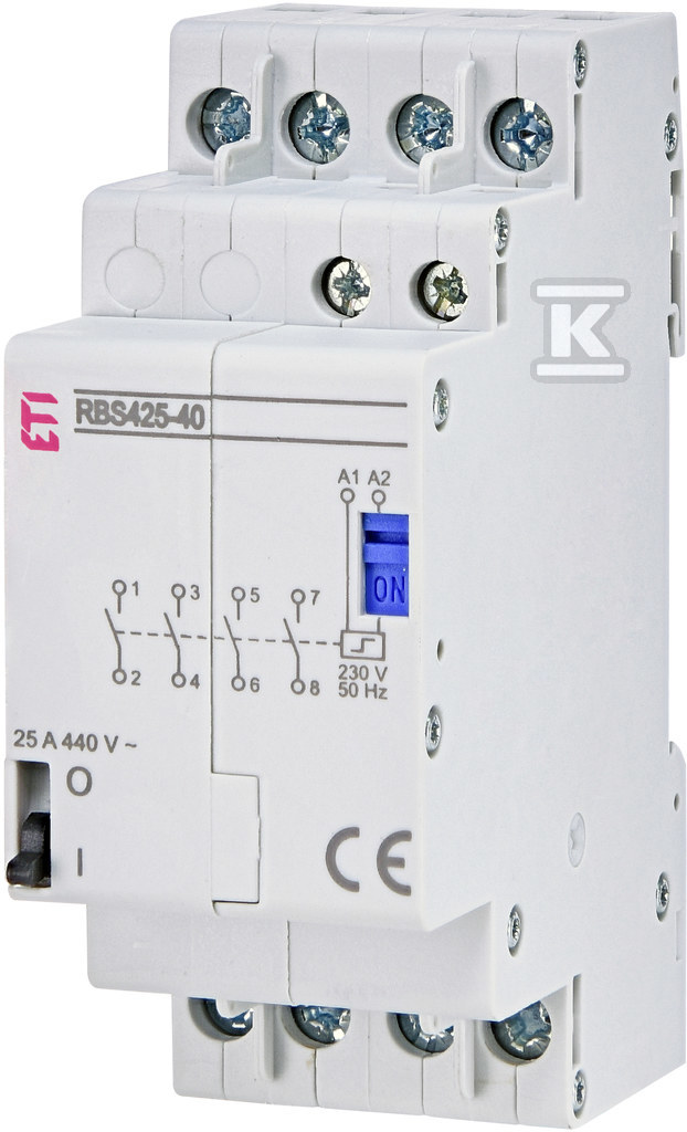 Stycznik bistabilny 25A 4-biegunowy(4-zwierne), 2-modułowy RBS425-40-230V AC 002464125
