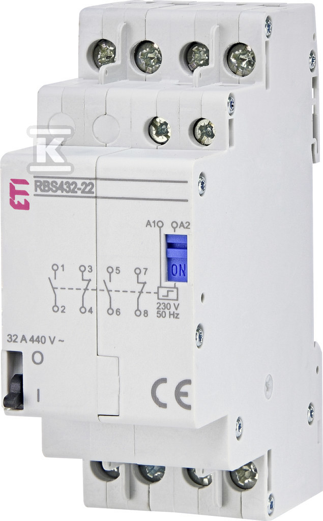 Stycznik bistabilny 32A 4-biegunowy(2-zwierne,2-rozwierne), 2-modułowy RBS432-22-230V AC 002464138