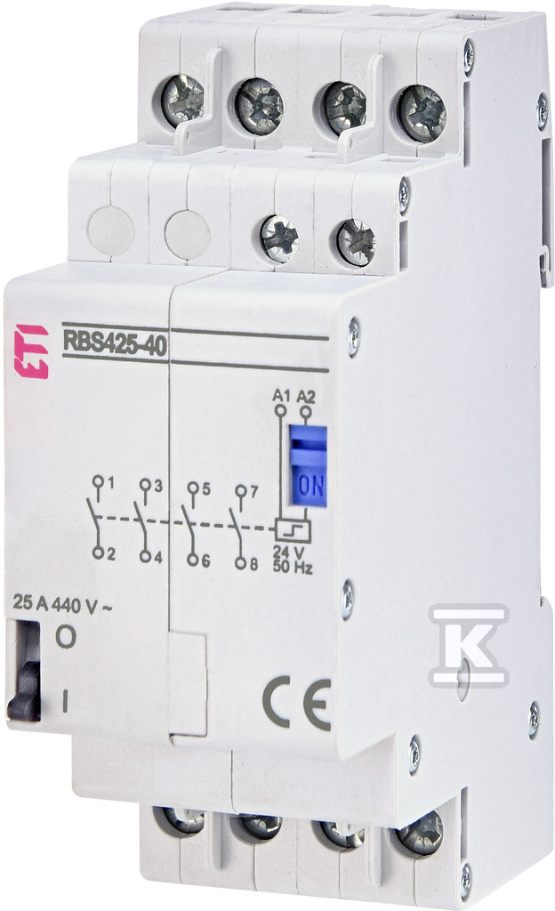 Stycznik bistabilny 25A 4-biegunowy(4-zwierne), 2-modułowy RBS425-40-24V AC 002464143