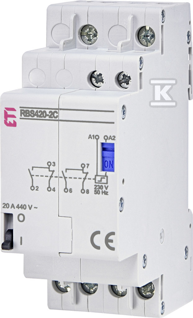 Stycznik bistabilny 20A 4-biegunowy(2-przełączne), 2-modułowy RBS420-2C-24V AC 002464157
