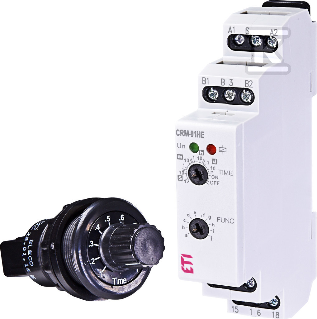 Wielofunkcyjny elektroniczny przekaźnik czasowy z potencjometrem zewnętrznym CRM-91HE UNI+POT 002470085