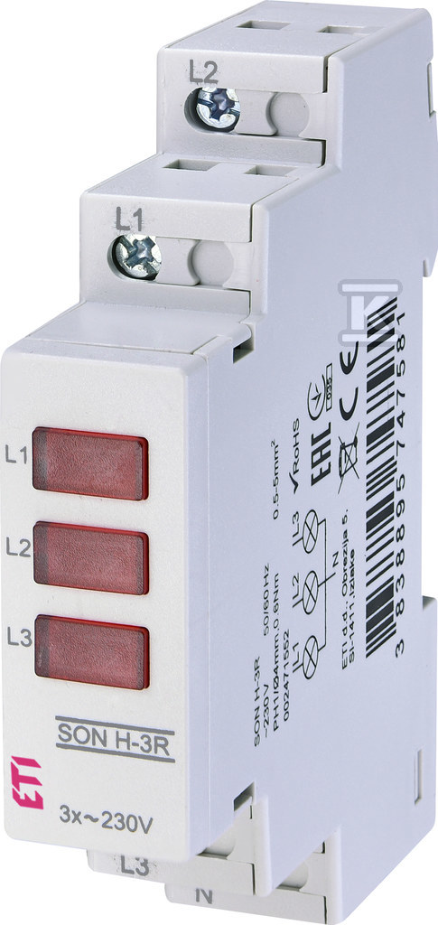 Wskaźnik obecności napięcia - lampka (3 x czerwona LED) SON H-3R 002471552 - obrazek 1