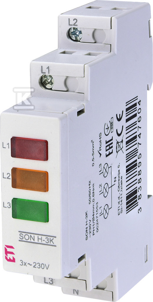 Wskaźnik obecności napięcia - lampka (3 kolory LED) SON H-3K 002471553 - obrazek 1