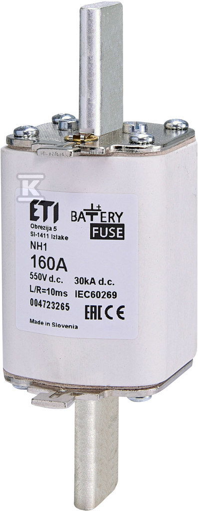 Wkładka bezpiecznikowa - NH1 gBat 160A/550V DC - do ochrony akumulatorów, magazynów energii / DC 004723265 - obrazek 1