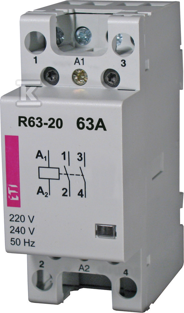 Stycznik modułowy 63A 2 styki rozwierne (2 mod. 2 bieg.) R 63-02 230V 002463486 - obrazek 1