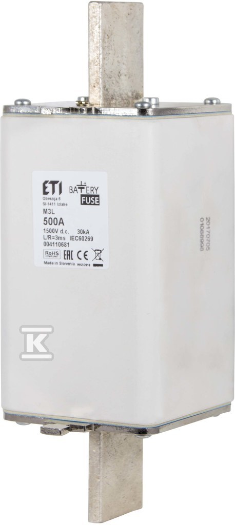 Wkładka bezpiecznikowa - NH2XL gBat 200A/1500V DC - do ochrony akumulatorów, magazynów energii / DC 004110671 - obrazek 1
