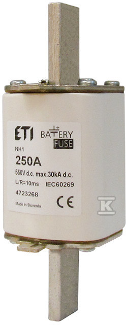 Wkładka bezpiecznikowa - NH2 gBat 400A/550V DC - do ochrony akumulatorów, magazynów energii / DC 004724267 - obrazek 1