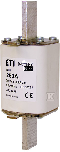 Wkładka bezpiecznikowa - NH2 gBat 125A/700V DC - do ochrony akumulatorów, magazynów energii / DC 004724290 - obrazek 1
