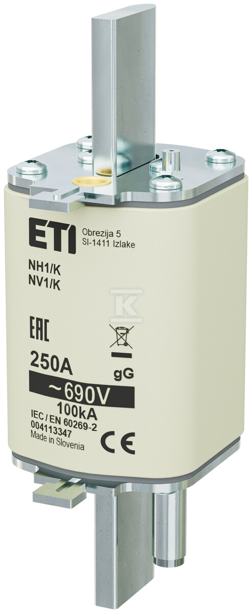 Wkładka bezpiecznikowa - NH1/K gG 250A/690V - zwłoczna / z wybijakiem 004113347 - obrazek 1