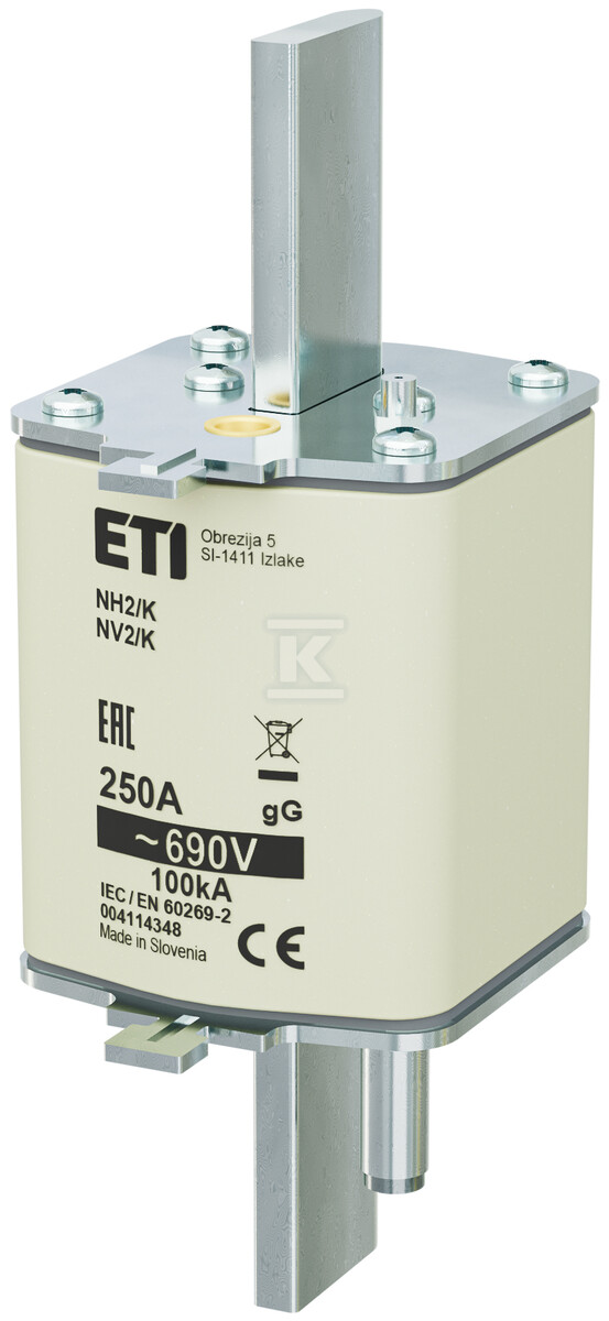 Wkładka bezpiecznikowa - NH2/K gG 250A/690V - zwłoczna / z wybijakiem 004114348 - obrazek 1