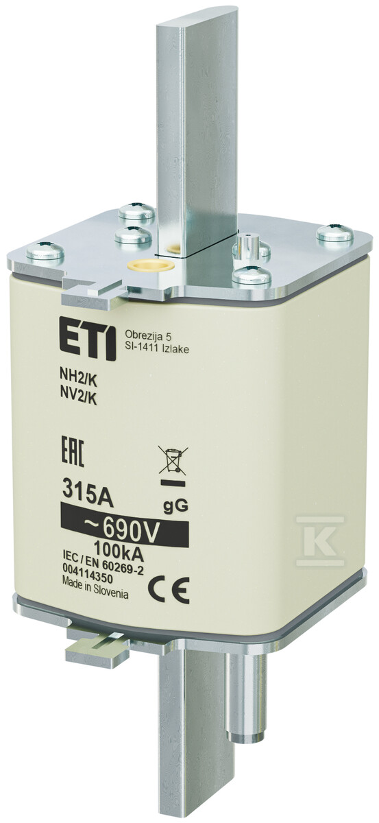 Wkładka bezpiecznikowa - NH2/K gG 315A/690V - zwłoczna / z wybijakiem 004114350 - obrazek 1