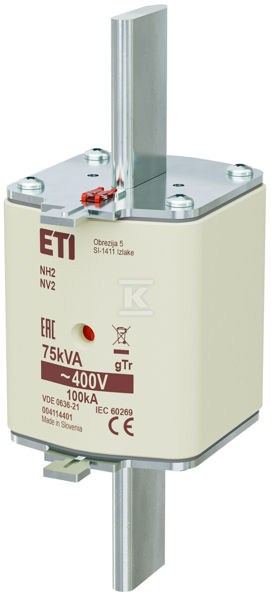 Wkładka bezpiecznikowa - NH2 gTr 108A/400V/75kVA - transformatorowa 004114401 - obrazek 1