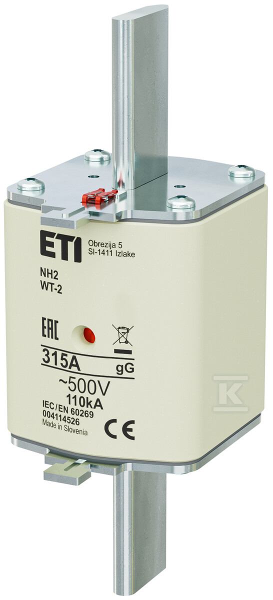 Wkładka bezpiecznikowa - NH2 gG 315A/500V G - zwłoczna / pokrywy stalowe 004114526 - obrazek 1