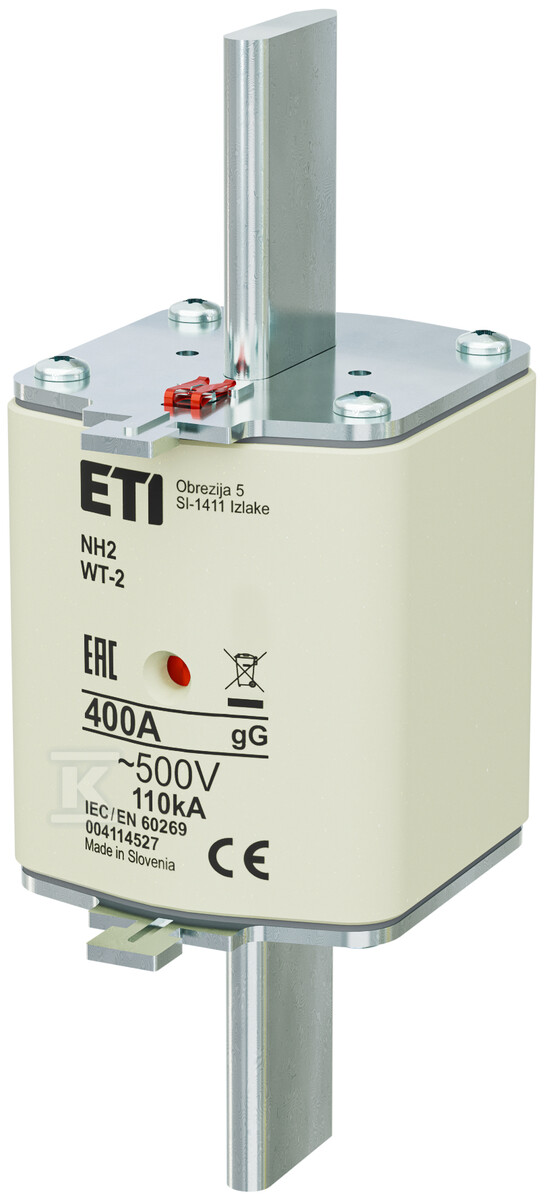 Wkładka bezpiecznikowa - NH2 gG 400A/500V G - zwłoczna / pokrywy stalowe 004114527 - obrazek 1
