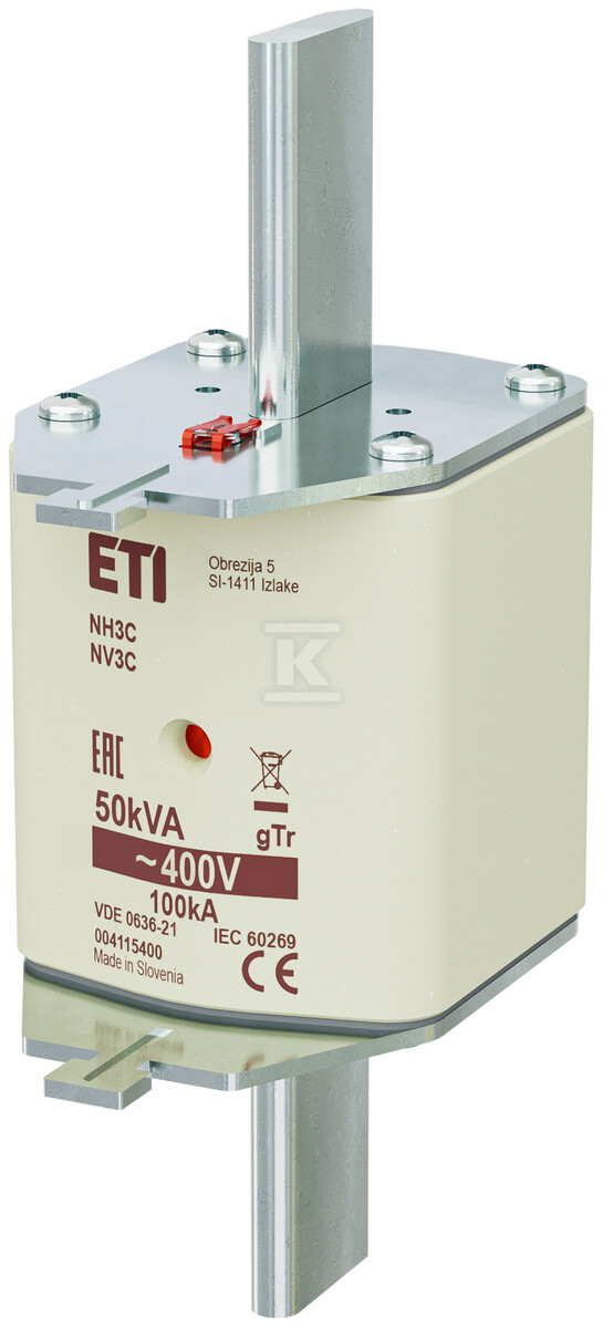 Wkładka bezpiecznikowa - NH3C gTr 72A/400V/50kVA - transformatorowa 004115400 - obrazek 1