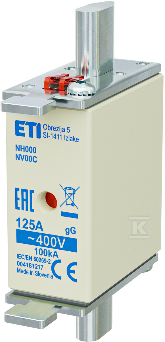 Wkładka topikowa zwłoczna / KOMBI NH000 gG 125A/400V 004181217 - obrazek 1