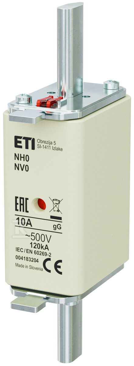 Wkładka bezpiecznikowa – NH0 gG 10A/500V – zwłoczna 004183204