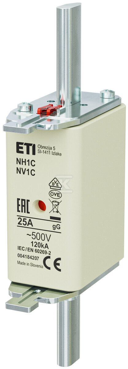 Wkładka bezpiecznikowa - NH1C gG 25A/500V - zwłoczna 004184207 - obrazek 1