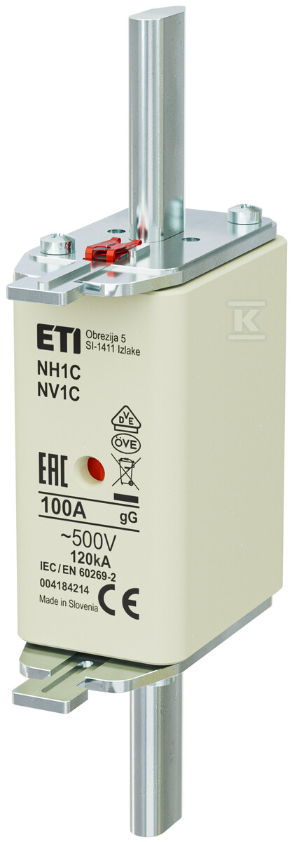 Wkładka bezpiecznikowa - NH1C gG 100A/500V - zwłoczna 004184214 - obrazek 1