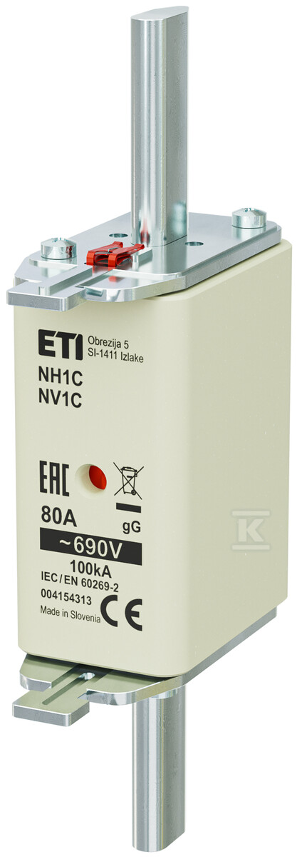 Wkładka bezpiecznikowa - NH1C gG 80A/690V - zwłoczna 004184313 - obrazek 1