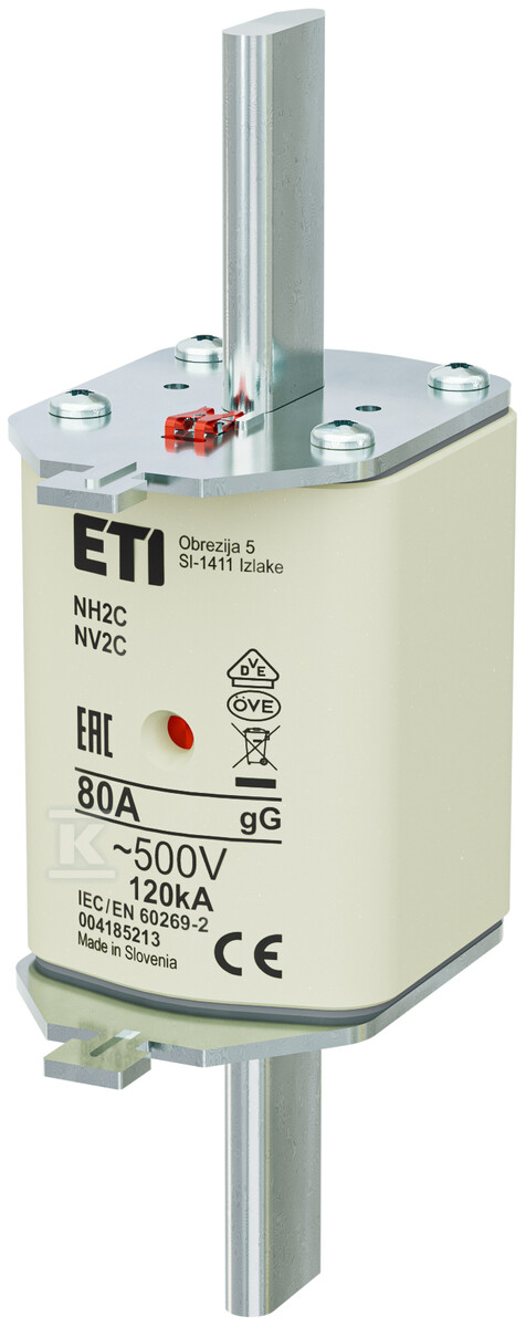 Wkładka bezpiecznikowa - NH2C gG 80A/500V - zwłoczna 004185213 - obrazek 1
