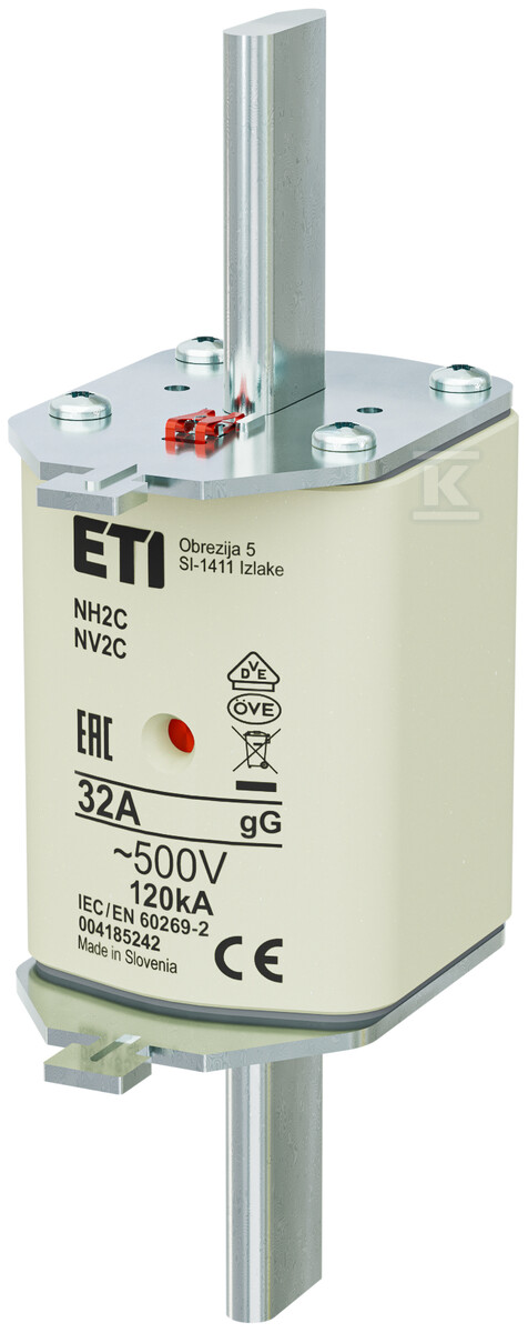 Wkładka bezpiecznikowa - NH2C gG 32A/500V - zwłoczna 004185242 - obrazek 1