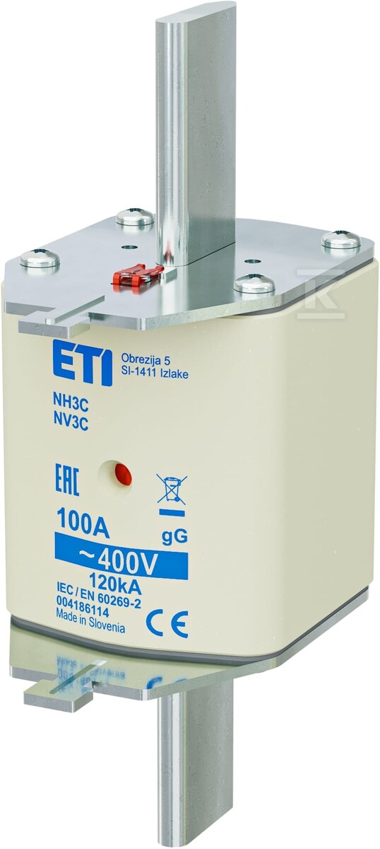 Wkładka topikowa zwłoczna / KOMBI NH3C gG 100A/400V 004186114