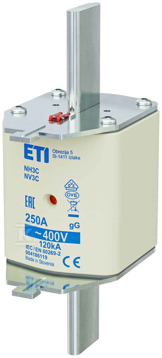 Wkładka bezpiecznikowa - NH3C gG 250A/400V - zwłoczna 004186119 - obrazek 1